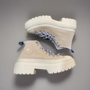 Converse Women’s CTAS Lugged Heel Waterproof Platform Suede Shoe - Size 8.5